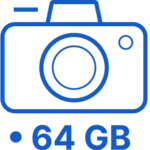 Μνήμη 64 GB για εγγραφή φωτογραφιών και βίντεο