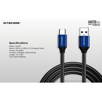 ΚΑΛΩΔΙΟ USB-C to USB-A 2.0, 3A,  NITECORE, UAC20