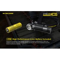ΦΑΚΟΣ LED NITECORE HEADLAMP HC35, Rechargable 2700Lumens + 4000ma 21700 batt