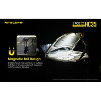 ΦΑΚΟΣ LED NITECORE HEADLAMP HC35, Rechargable 2700Lumens + 4000ma 21700 batt