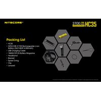 ΦΑΚΟΣ LED NITECORE HEADLAMP HC35, Rechargable 2700Lumens + 4000ma 21700 batt