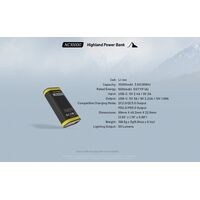 POWER BANK NITECORE NC10000+USB-C cable