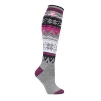 H.H.SOCKS LADIES JACQUARD LITE LONG GREY/C.FAIRISLE 2728