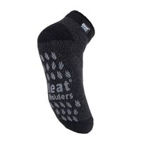 H.H.SOCKS MENS ANKLE SLIPPER BLACK/CHARCOAL 2421