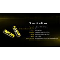 ΜΠΑΤΑΡΙΑ NITECORE NL1411R , 1100mAh