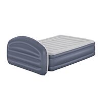 BESTWAY TriTech LoungeLux™ Headboard 229x152x84cm Twin Built-in AC pump, Φουσκωτό Στρώμα Ύπνου Διπλό με Κεφαλάρι & Εσωτερική Τρόμπα, 671BD