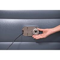 BESTWAY TriTech LoungeLux™ Headboard 229x152x84cm Twin Built-in AC pump, Φουσκωτό Στρώμα Ύπνου Διπλό με Κεφαλάρι & Εσωτερική Τρόμπα, 671BD