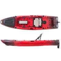 SCK Cargo 320 Μονοθέσιο Pedal Kayak ready με αλουμινίου κάθισμα και τιμονιέρα | Μαύρο-Κόκκινο