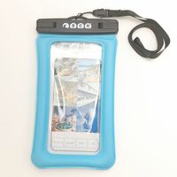 Αδιάβροχη θήκη κινητού με λουράκι που επιπλέει SCK γαλάζια έως 8&quot;