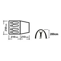 SALTY TRIBE Guacata, Σκηνή Camping 4 ατόμων, 360 x 220 x 180(ύψος) cm, TRI-054