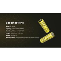 ΜΠΑΤΑΡΙΑ NITECORE 21700 / 5500mAh (τιμή τεμαχίου), NL2155HP