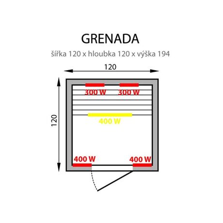 Mountfield Σάουνα Υπερύθρων Grenada 2 Ατόμων