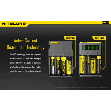 ΦΟΡΤΙΣΤΗΣ NITECORE i4, Τεσσάρων Θέσεων, New