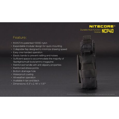 ΘΗΚΗ ΦΑΚΟΥ NITECORE NCP40 B ΘΗΚΗ ΦΑΚΟΥ NITECORE NCP40 B
