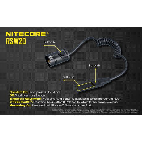 ΔΙΑΚΟΠΤΗΣ ΜΕ ΣΠΙΡΑΛ, NITECORE, RSW2D, for MH12GTS,P12GTS,MH25GTS,P22R ΔΙΑΚΟΠΤΗΣ ΜΕ ΣΠΙΡΑΛ, NITECORE, RSW2D, for MH12GTS,P12GTS,MH25GTS,P22R