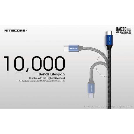 ΚΑΛΩΔΙΟ USB-C to USB-A 2.0, 3A,  NITECORE, UAC20