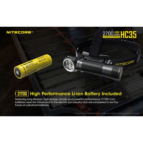 ΦΑΚΟΣ LED NITECORE HEADLAMP HC35, Rechargable 2700Lumens + 4000ma 21700 batt