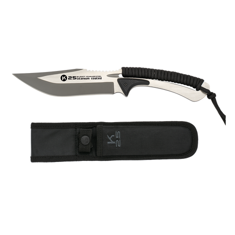 ΜΑΧΑΙΡΙ K25, Tactical Knife, Titanium Coated ,Black Cord Wrapped, 32377 ΜΑΧΑΙΡΙ K25, Tactical Knife, Titanium Coated ,Black Cord Wrapped, 32377
