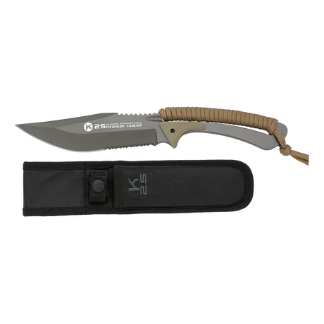 ΜΑΧΑΙΡΙ K25, Tactical Knife, Titanium Coated ,Coyote Cord Wrapped, 32378 ΜΑΧΑΙΡΙ K25, Tactical Knife, Titanium Coated ,Coyote Cord Wrapped, 32378
