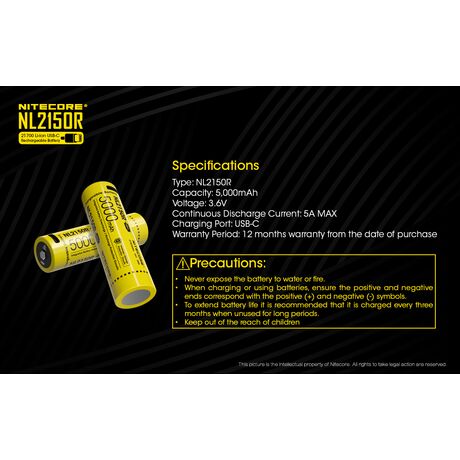 ΜΠΑΤΑΡΙΑ NITECORE 21700/ 5000mAh/ R
