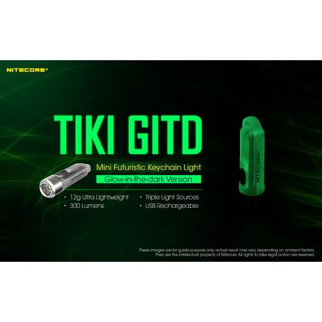ΦΑΚΟΣ LED NITECORE TIKI GITD, Glow-In-The-Dark,  300 lumens