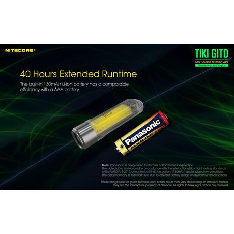 ΦΑΚΟΣ LED NITECORE TIKI GITD, Glow-In-The-Dark,  300 lumens