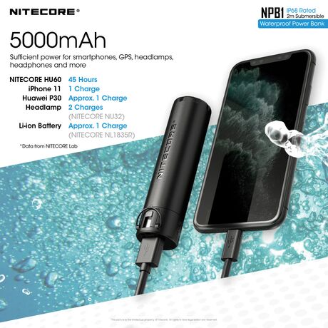 POWER BANK NITECORE NPB1, 5000ma, WaterProof, IP68