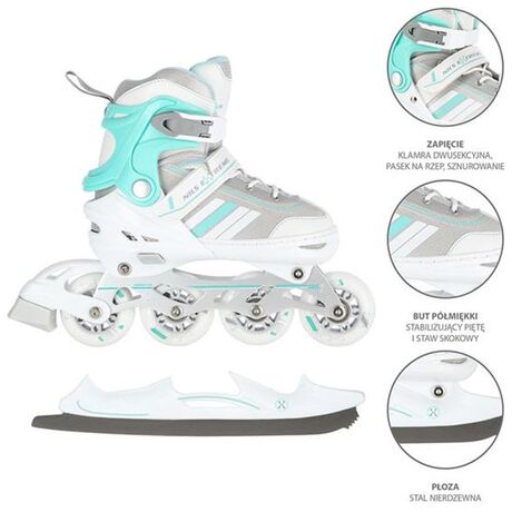 Αυξομειούμενα Roller NH18191 2 ΣΕ 1 Άσπρο/Μπλε Large(39-43) IN-LINE SKATES/HOCKEY ICE SKATES