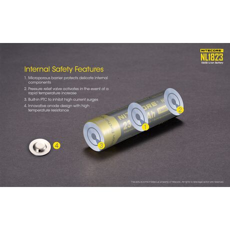 Μπαταρία Nitecore 18650 NL1823 2300mAh Μπαταρία Nitecore 18650 NL1823 2300mAh