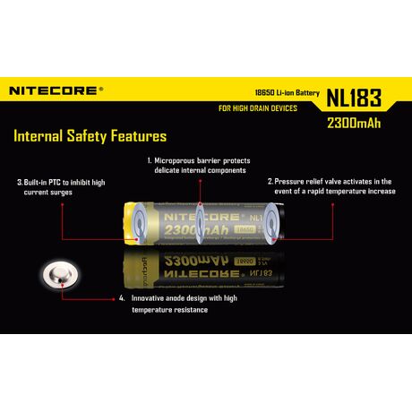 Μπαταρία Nitecore 18650 NL1823 2300mAh Μπαταρία Nitecore 18650 NL1823 2300mAh