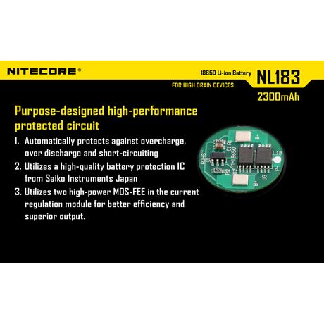 Μπαταρία Nitecore 18650 NL1823 2300mAh Μπαταρία Nitecore 18650 NL1823 2300mAh