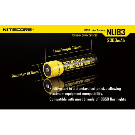 Μπαταρία Nitecore 18650 NL1823 2300mAh Μπαταρία Nitecore 18650 NL1823 2300mAh