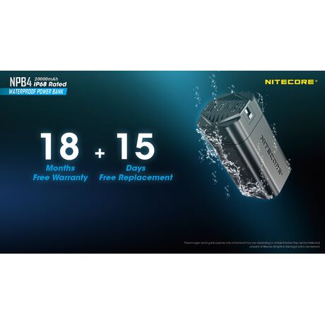 POWER BANK NITECORE NPB4, 20000ma, WaterProof, IP68