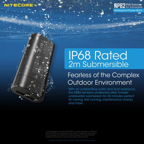 POWER BANK NITECORE NPB2, 10000ma, WaterProof, IP68