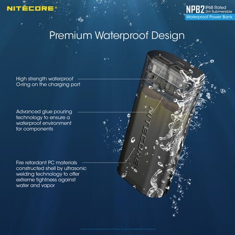 POWER BANK NITECORE NPB2, 10000ma, WaterProof, IP68