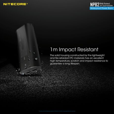 POWER BANK NITECORE NPB2, 10000ma, WaterProof, IP68