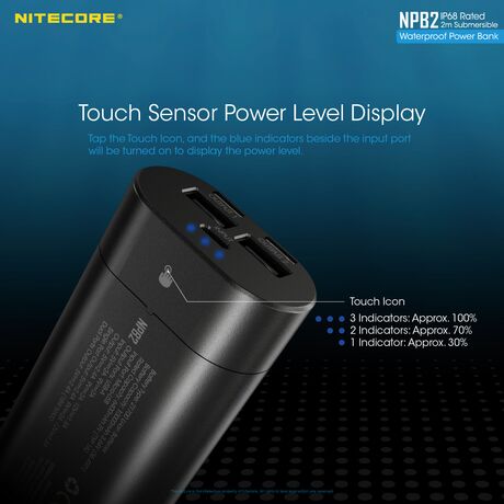 POWER BANK NITECORE NPB2, 10000ma, WaterProof, IP68