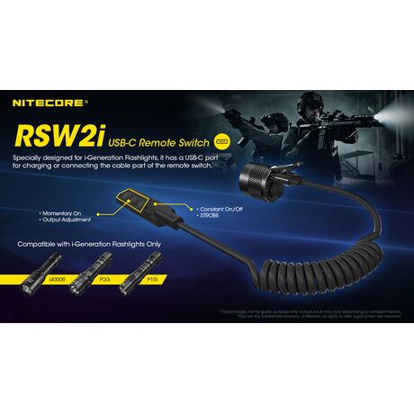 ΔΙΑΚΟΠΤΗΣ ΜΕ ΣΠΙΡΑΛ, NITECORE, RSW2i, for P30i, I4000R, P20i. P10i