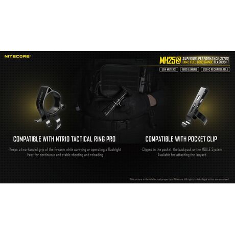 ΦΑΚΟΣ LED NITECORE MULTI TASK HYBRID MH25S,1800lumens