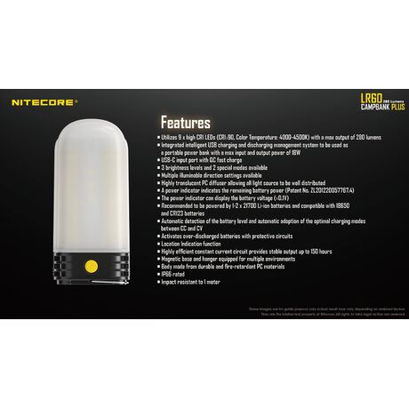 ΦΑΚΟΣ LED NITECORE L series LR60, 3-in-1 Campbank Plus