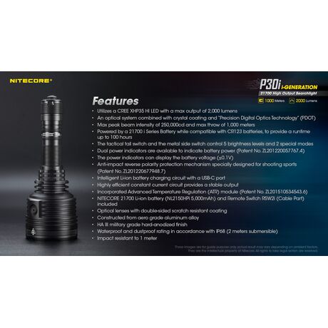 ΦΑΚΟΣ LED NITECORE PRECISE P30i, #KIT#