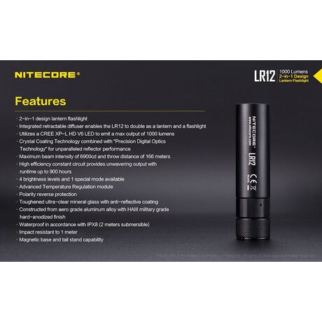 ΦΑΚΟΣ LED NITECORE L series LR12 Black