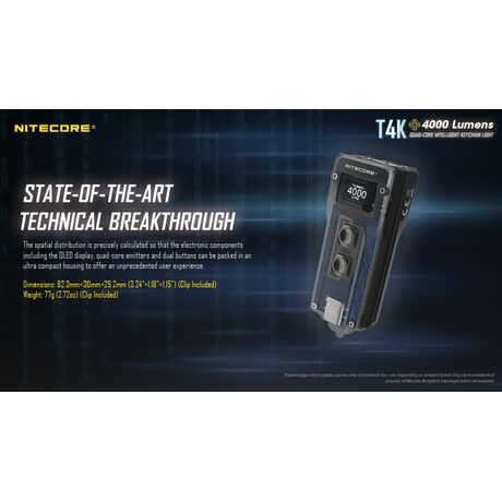 ΦΑΚΟΣ LED NITECORE T4K, 4000lumens