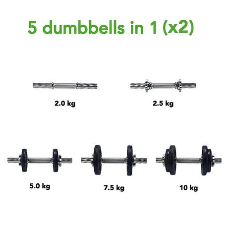 Tunturi Σετ 2 αλτήρων 20kg με βάρη 30mm