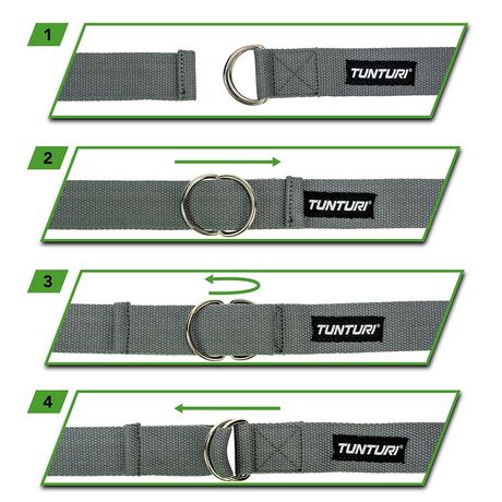 Tunturi Ιμάντας Yoga Strap 200cm Ανθρακί