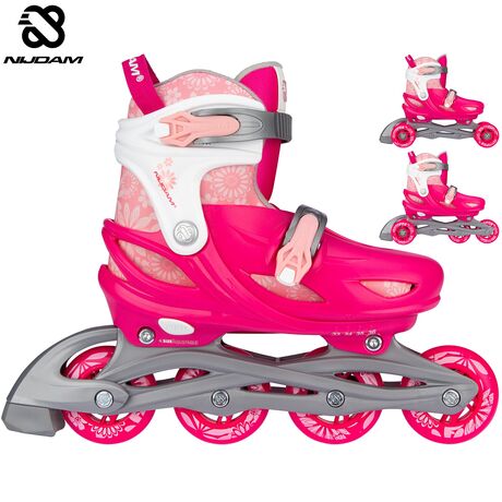 Nijdam Inline Skates Ρυθμιζόμενα 3-σε-1 "Floral Switch" Nijdam Inline Skates Ρυθμιζόμενα 3-σε-1 "Floral Switch"