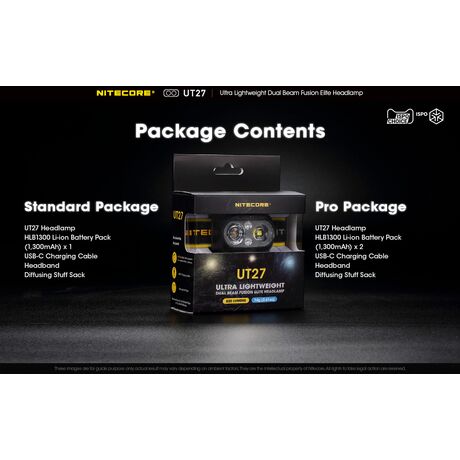 ΦΑΚΟΣ LED NITECORE HEADLAMP UT27 520Lumens + HBL1300Lion Battery