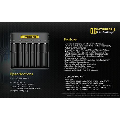 ΦΟΡΤΙΣΤΗΣ NITECORE Q6, Quick charger, 2A,24w