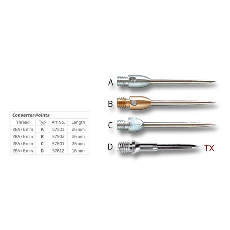 Μύτες μεταλλικές βιδωτές Σετ 3 τεμ. BULL'S Stahlspitzen Aluminium 2BA Μύτες μεταλλικές βιδωτές Σετ 3 τεμ. BULL'S Stahlspitzen Aluminium 2BA