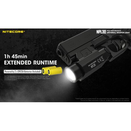 Φακός Όπλου Led Nitecore NPL30 Μαύρος